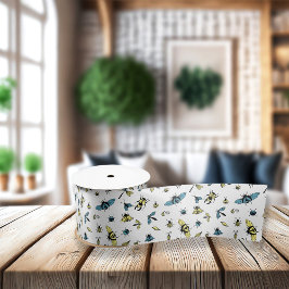 Insektenmuster | weiß satinband