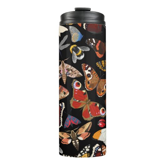 Insektennahtloses Muster Thermosbecher (Vorderseite)