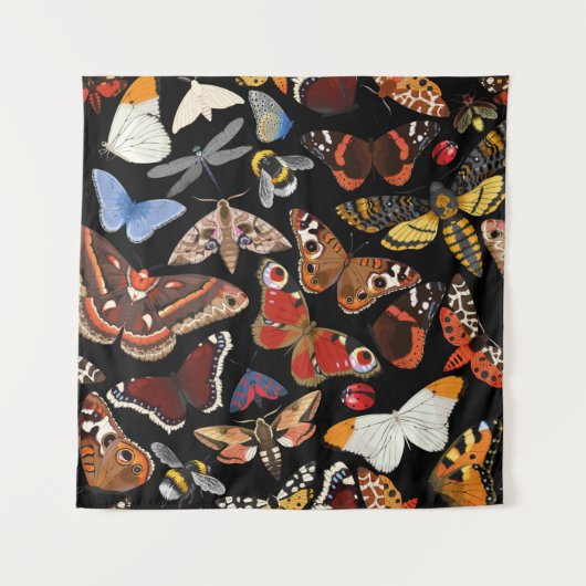 Insektennahtloses Muster Wandteppich (Vorderseite)