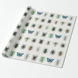 Insektensammlung Aquarellmalerei Insektenkunst  Geschenkpapier