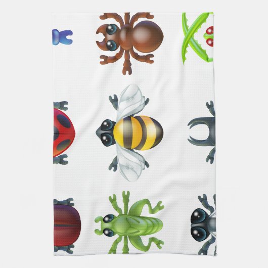 Insektenwanzenikonen Küchentuch (Vertikal)
