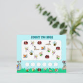 Insektenzählung im Vorschulalter Postkarte (Stehend Vorderseite)