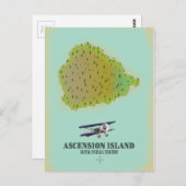 Insel Ascension Britisch Überseegebiet Karte (Vorne/Hinten)