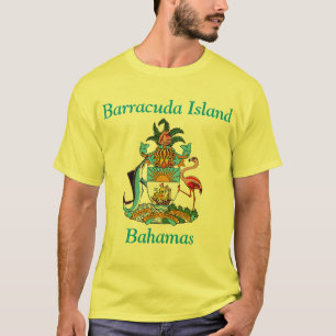 Insel Barracuda, Bahamas mit Wappen T-Shirt
