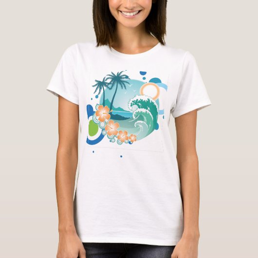 Insel-Brandungs-T - Shirt (Vorderseite)