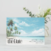 Insel Breeze Beach Hochzeit in Urlaubsort Save The Date (Stehend Vorderseite)