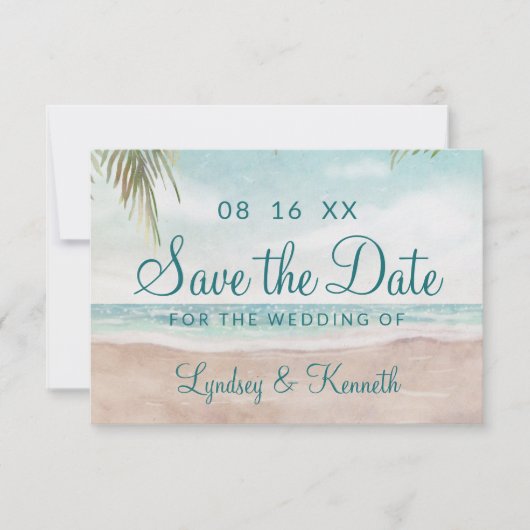 Insel Breeze gestrichen Strand Szene tropischen Oz Save The Date (Vorderseite)
