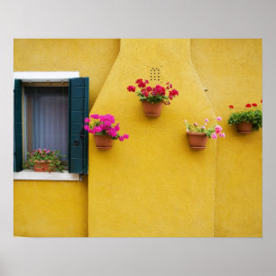 Insel Burano, Burano, Italien. Farbenfroh Burano 3 Poster