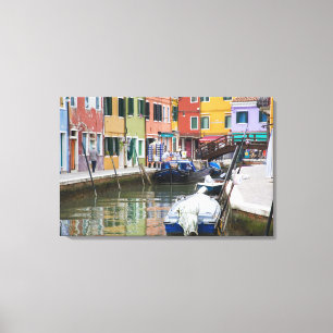 Insel Burano, Burano, Italien. Farbige 2 Leinwanddruck