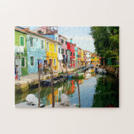 Insel Burano in der Nähe von Venedig, Rainbow Hous Puzzle