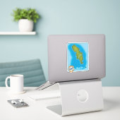 Insel Bute Karte Aufkleber (Laptop auf Schreibtisch)