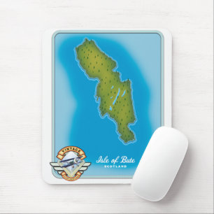 Insel Bute Karte Mousepad