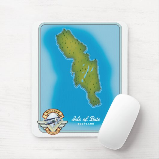 Insel Bute Karte Mousepad (Mit Mouse)
