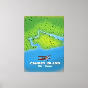 Insel Canvey, Essex Endland Karte Leinwanddruck