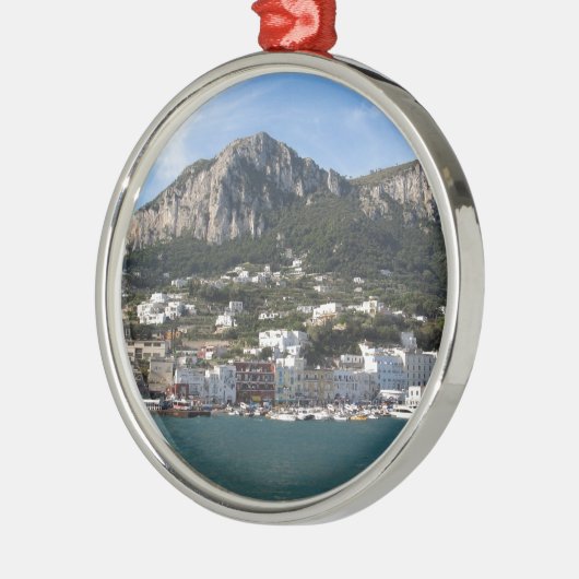 Insel Capri panoramische Seeansicht Ornament Aus Metall (Links)