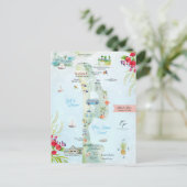 Insel Captiva | Hochzeit in Urlaubsort Fahrplan Postkarte (Stehend Vorderseite)