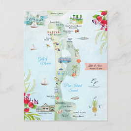 Insel Captiva | Hochzeit in Urlaubsort Fahrplan Postkarte