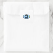 Insel Captiva - Oval. Quadratischer Aufkleber (Tasche)
