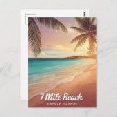 Insel Cayman 12 km Strand Aquarellmalerei Postkarte (Vorne/Hinten)