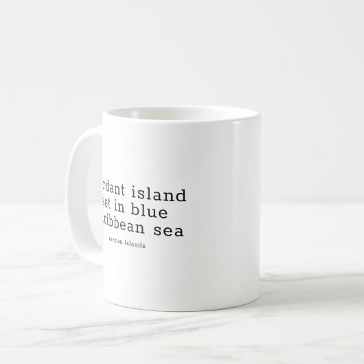 Insel Cayman Islands National Song Verdant Island Kaffeetasse (Vorderseite Links)