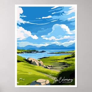 Insel Colonsay Schottland Reise Vintage-Illustrati Poster