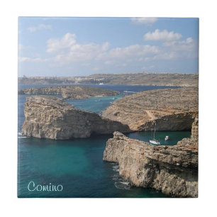 Insel Comino auf Malta Fliese