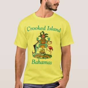 Insel Crooked, Bahamas mit Wappen T-Shirt