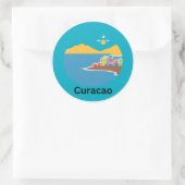Insel Curacao Runder Aufkleber (Tasche)