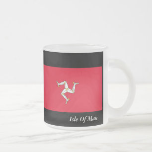 Insel der Mann-Flaggen-mattierten GlasTasse Mattglastasse