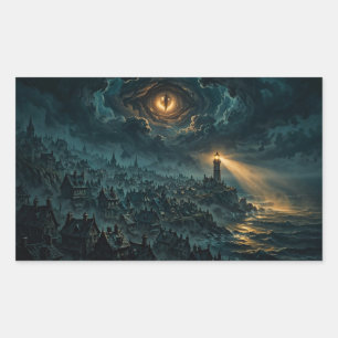 Insel-der-Zeugen-Aufkleber — Cosmic Horror Vinyl Rechteckiger Aufkleber