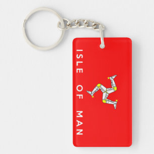Insel des Mann-Landesflagge-Textnamens Schlüsselanhänger