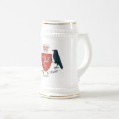 Insel des Mann-offiziellen Wappens Bierglas (VorderseiteRechts)