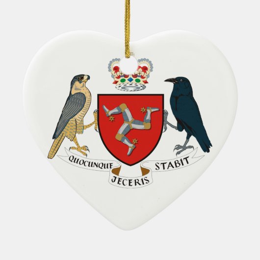 Insel des Mannemblems Keramik Ornament (Hinten)