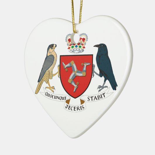 Insel des Mannemblems Keramik Ornament (Links)