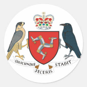 Insel des Mannemblems Runder Aufkleber