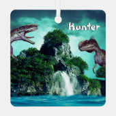 Insel Dinosaur Ornament Aus Metall (Rückseite)