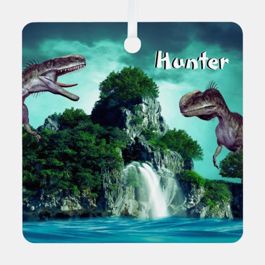 Insel Dinosaur Ornament Aus Metall (Vorderseite)