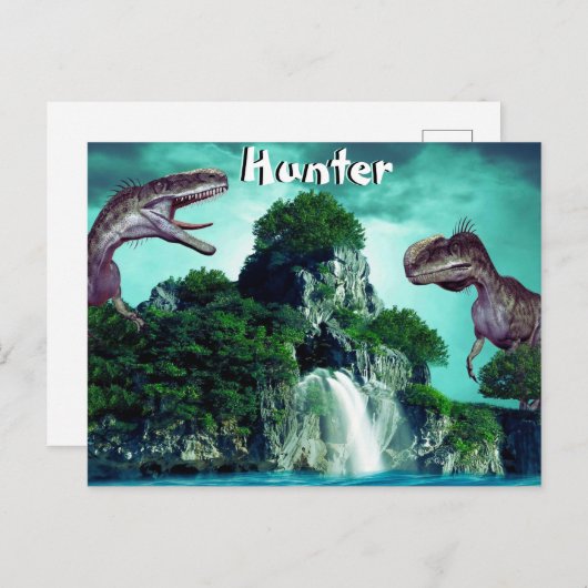 Insel Dinosaur Postkarte (Vorne/Hinten)
