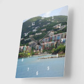 Insel-Farbe Quadratische Wanduhr (Winkel)