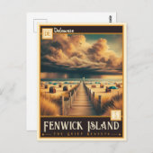 Insel Fenwick, Delaware | VINTAG Postkarte (Vorne/Hinten)
