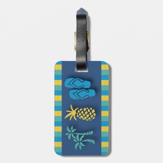 Insel-Fieber Gepäckanhänger (Rückseite vertikal)