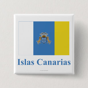 Insel-Flagge mit Namen auf spanisch Button