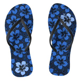Insel Floral Hawaiian Accent Hibiskus Pinstriped Badesandalen
