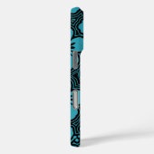 Insel Floral Hawaiianischer Hibiskus Pinstriped Aq Case-Mate iPhone Hülle (Rückseite / Rechts)