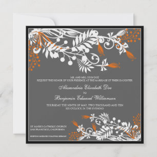 Insel Floral (Korallen) Elegante Hochzeit Einladun Einladung