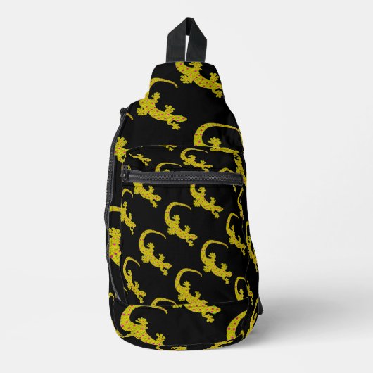 Insel Gecko (Blk) Crossbody Bag (Vorderseite)