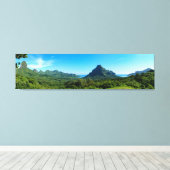 Insel Green Moorea mit Panorama Leinwanddruck (Insitu (Holzboden))