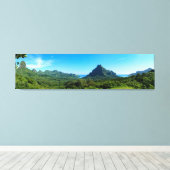 Insel Green Moorea mit Panorama Leinwanddruck (Insitu (Holzboden))