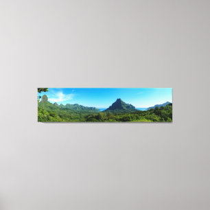 Insel Green Moorea mit Panorama Leinwanddruck