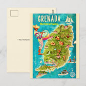 Insel Grenada Karte Postkarte (Vorne/Hinten)
